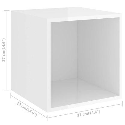 vidaXL 4-tlg. TV-Schrank-Set Hochglanz-Weiß Holzwerkstoff