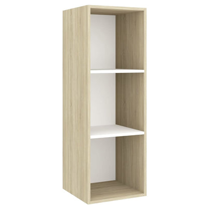 vidaXL 4-tlg. TV-Schrank-Set Weiß Sonoma-Eiche Holzwerkstoff