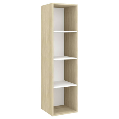 vidaXL 4-tlg. TV-Schrank-Set Weiß Sonoma-Eiche Holzwerkstoff