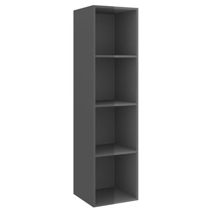 vidaXL Meuble TV 4 pcs Gris brillant Bois d'ingénierie