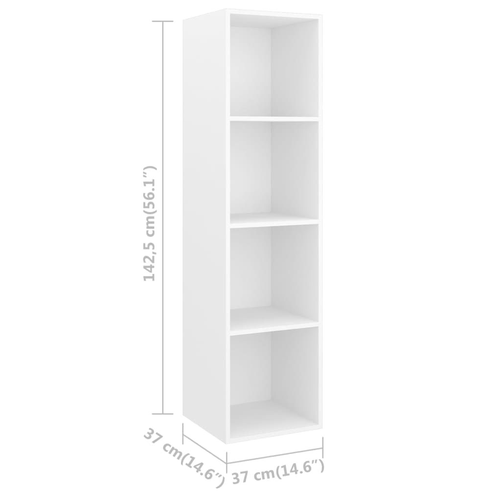 vidaXL 4-tlg. TV-Schrank-Set Weiß Holzwerkstoff