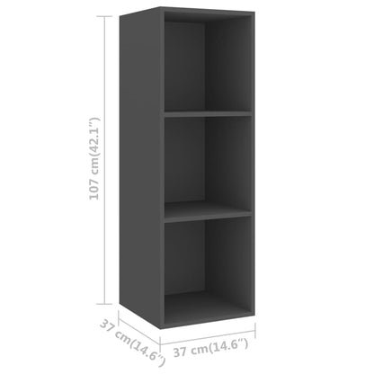 vidaXL 4-tlg. TV-Schrank-Set Grau Holzwerkstoff