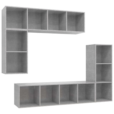 vidaXL 4-tlg. TV-Schrank-Set Betongrau Holzwerkstoff