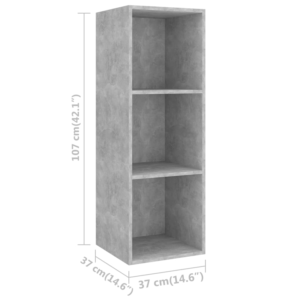 vidaXL 4-tlg. TV-Schrank-Set Betongrau Holzwerkstoff