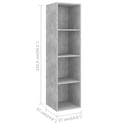 vidaXL 4-tlg. TV-Schrank-Set Betongrau Holzwerkstoff