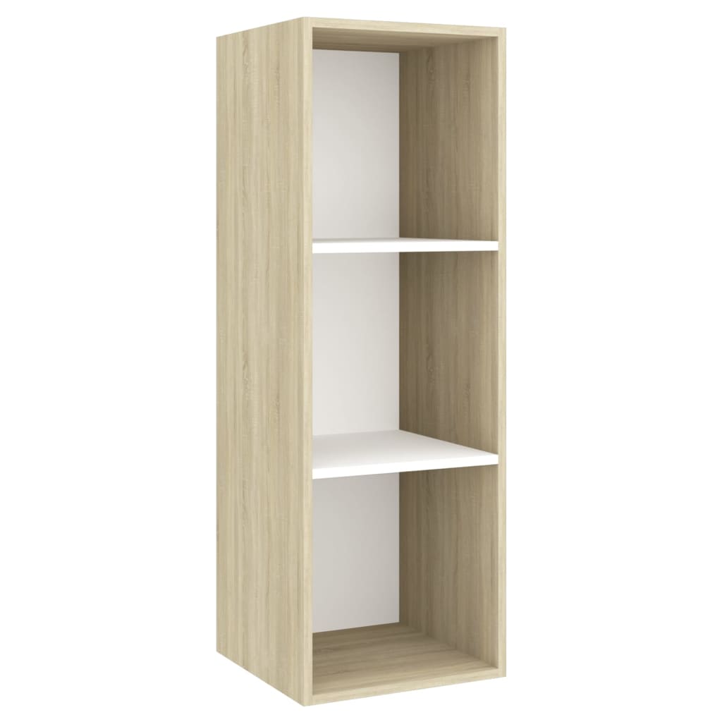 vidaXL 4-tlg. TV-Schrank-Set Weiß Sonoma-Eiche Holzwerkstoff