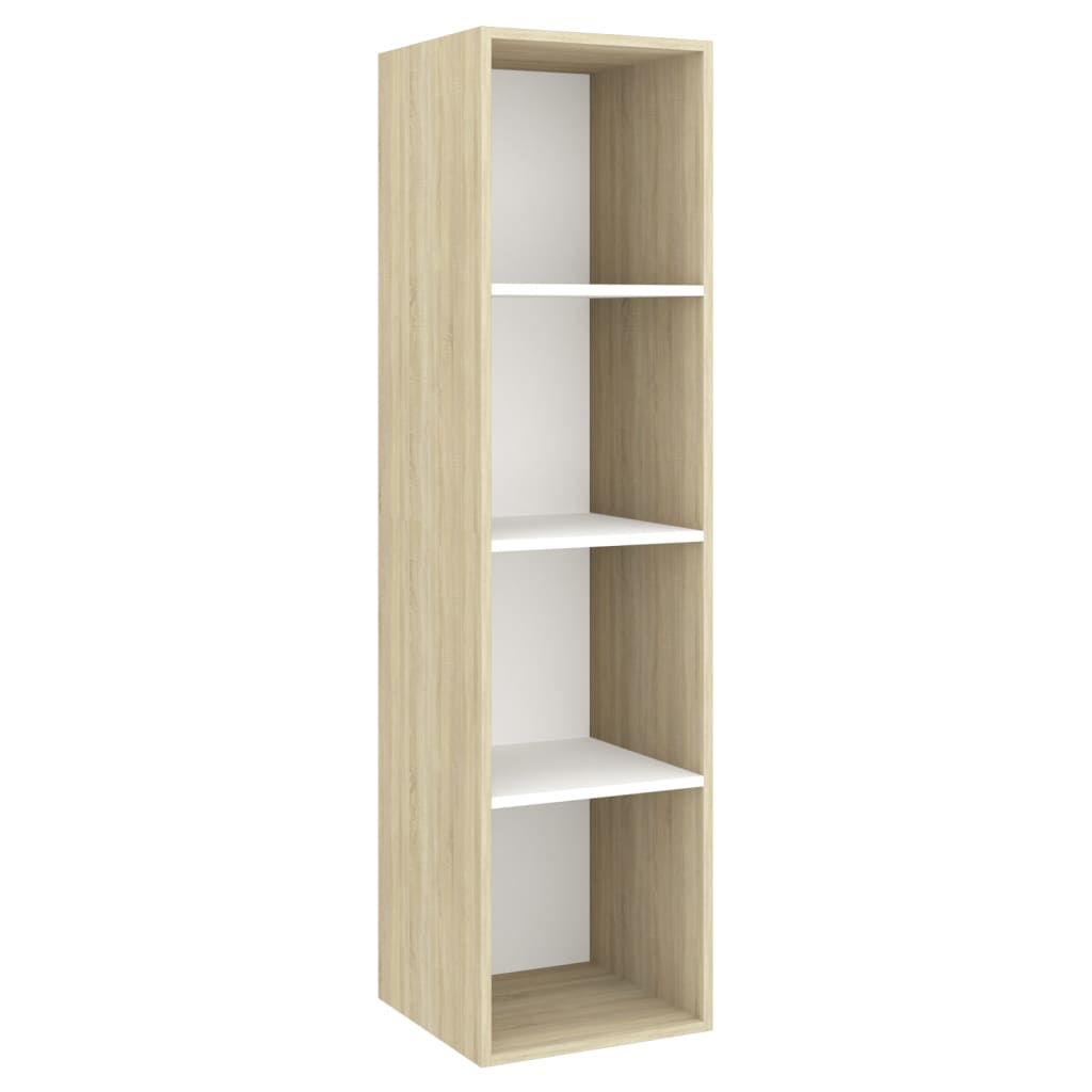 vidaXL 4-tlg. TV-Schrank-Set Weiß Sonoma-Eiche Holzwerkstoff