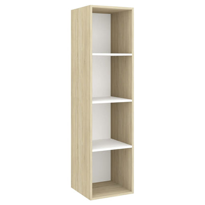 vidaXL 4-tlg. TV-Schrank-Set Weiß Sonoma-Eiche Holzwerkstoff