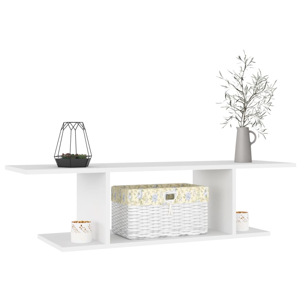 vidaXL Meuble TV mural Blanc 103x30x26,5 cm