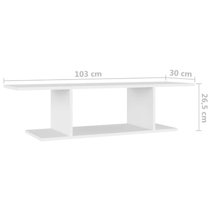 vidaXL Meuble TV mural Blanc 103x30x26,5 cm