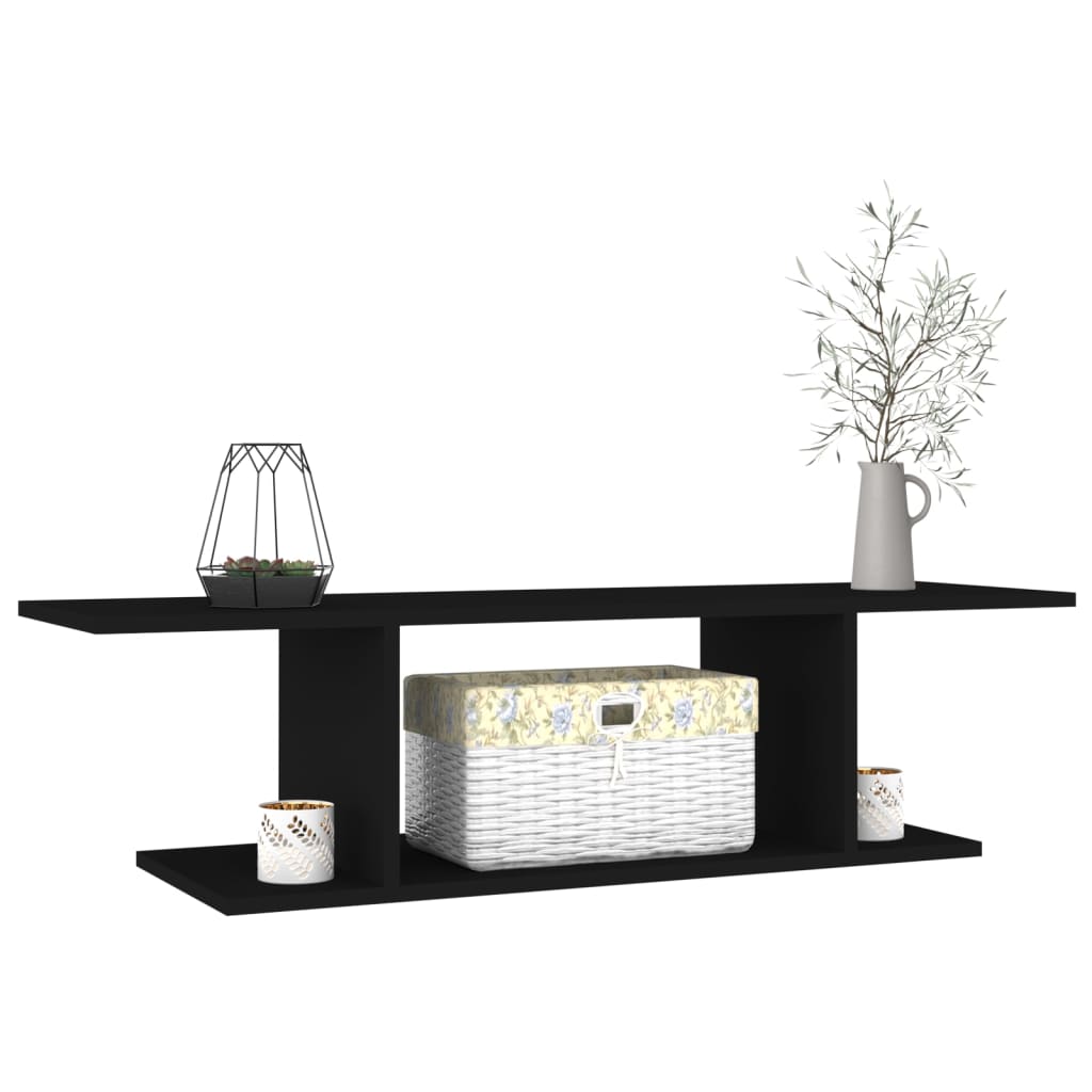 Meuble TV mural vidaXL noir 103x30x26,5 cm