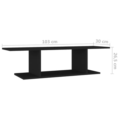 Meuble TV mural vidaXL noir 103x30x26,5 cm