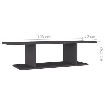 vidaXL Meuble TV mural gris 103x30x26,5 cm
