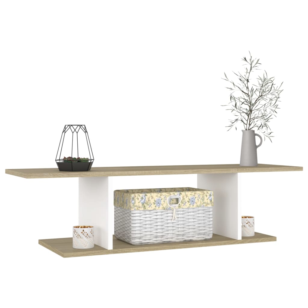 vidaXL TV-Wandschrank Weiß Sonoma-Eiche 103x30x26,5 cm