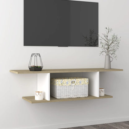 vidaXL TV-Wandschrank Weiß Sonoma-Eiche 103x30x26,5 cm
