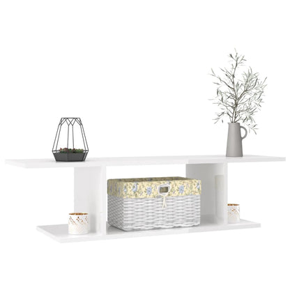 vidaXL Meuble TV mural blanc brillant 103x30x26,5 cm