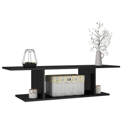 vidaXL Meuble TV mural noir brillant 103x30x26,5 cm