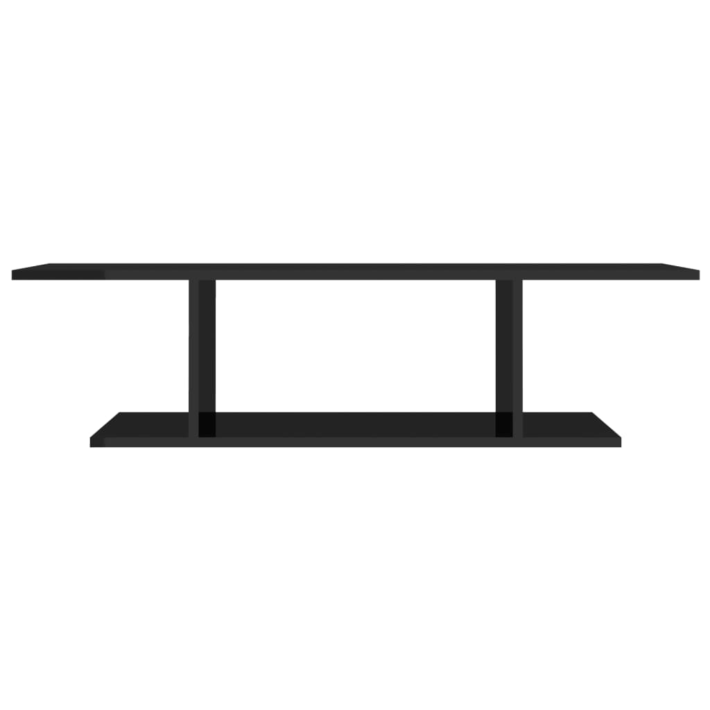 vidaXL Meuble TV mural noir brillant 103x30x26,5 cm