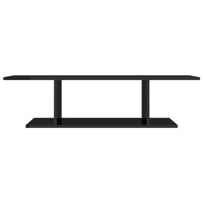 vidaXL Meuble TV mural noir brillant 103x30x26,5 cm