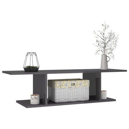 vidaXL Meuble TV mural gris brillant 103x30x26,5 cm