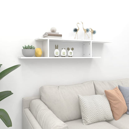 vidaXL Étagère murale TV blanc 125x18x23 cm en bois d'ingénierie
