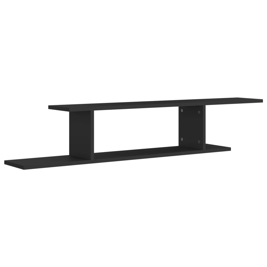 vidaXL Étagère murale TV noire 125x18x23 cm en bois d'ingénierie