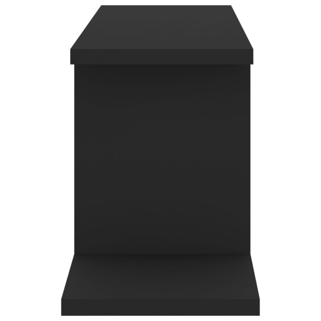 vidaXL Étagère murale TV noire 125x18x23 cm en bois d'ingénierie