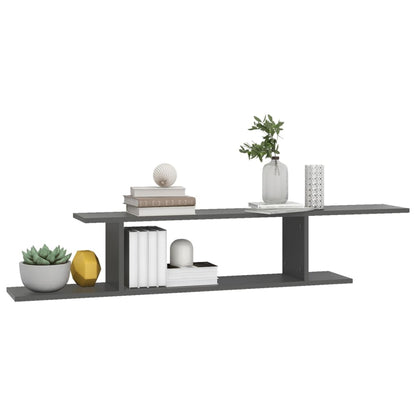 vidaXL Étagère murale TV grise 125 x 18 x 23 cm en bois d'ingénierie