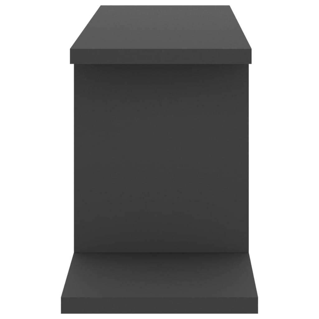 vidaXL Étagère murale TV grise 125 x 18 x 23 cm en bois d'ingénierie