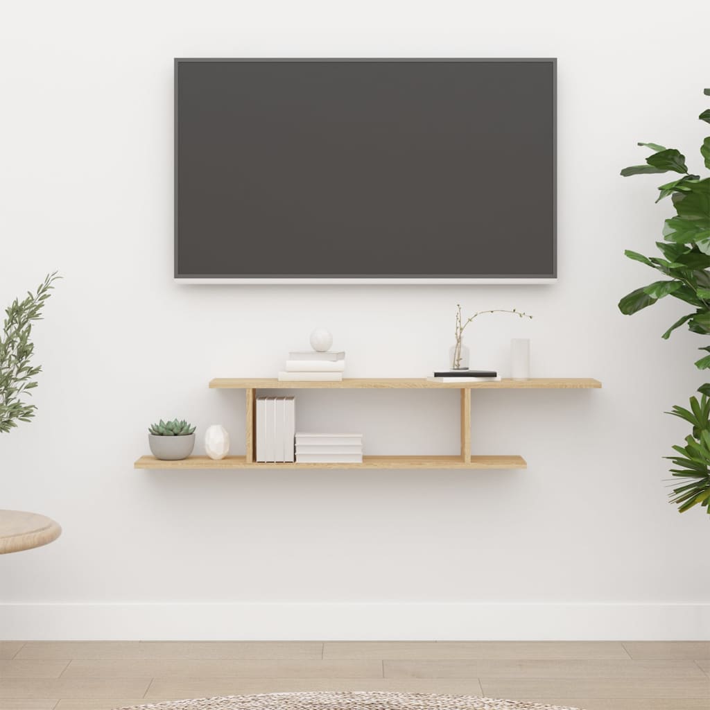 vidaXL Étagère murale TV chêne Sonoma 125x18x23 cm en bois d'ingénierie