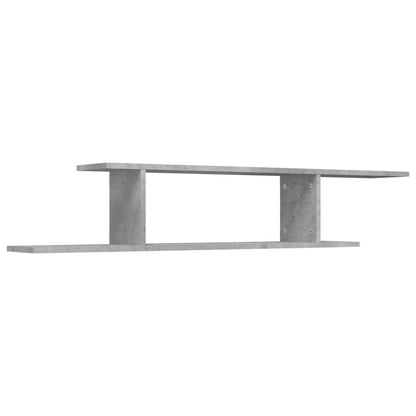 vidaXL Meuble TV mural gris béton 125x18x23 cm en bois d'ingénierie