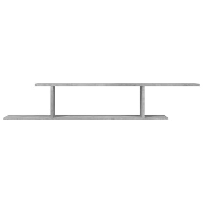 vidaXL Meuble TV mural gris béton 125x18x23 cm en bois d'ingénierie