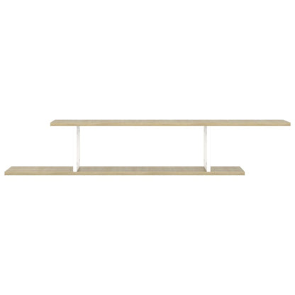 vidaXL Meuble TV mural Blanc et chêne Sonoma 125x18x23 cm Bois d'ingénierie