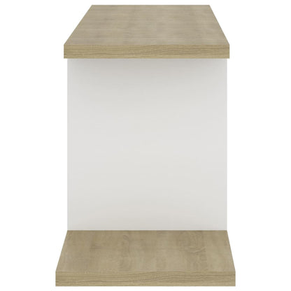 vidaXL Meuble TV mural Blanc et chêne Sonoma 125x18x23 cm Bois d'ingénierie