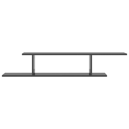 vidaXL Meuble TV mural gris brillant 125x18x23 cm en bois d'ingénierie
