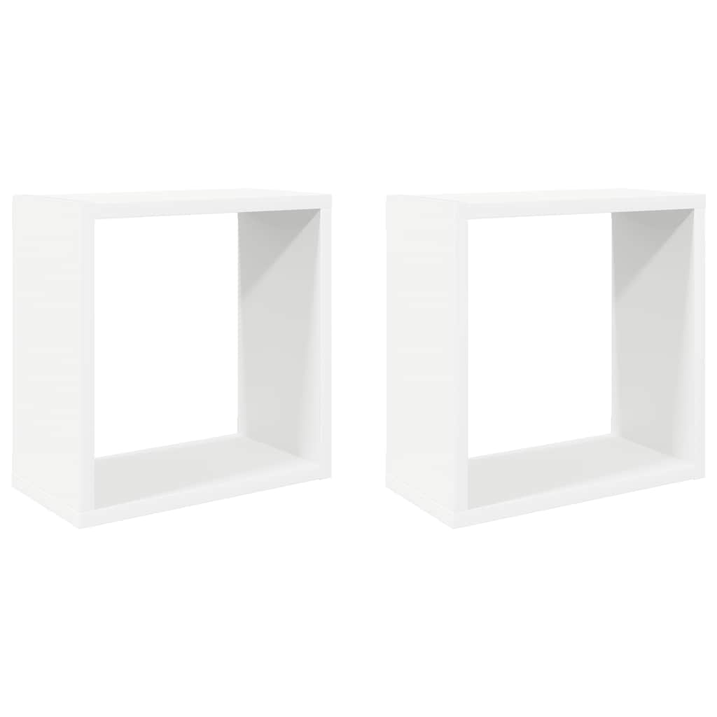 vidaXL Étagères cubes 2 pcs Blanc 30x15x30 cm