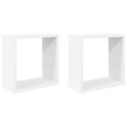 vidaXL Étagères cubes 2 pcs Blanc 30x15x30 cm