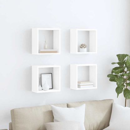 vidaXL Étagères cubes 4 pcs Blanc 30x15x30 cm