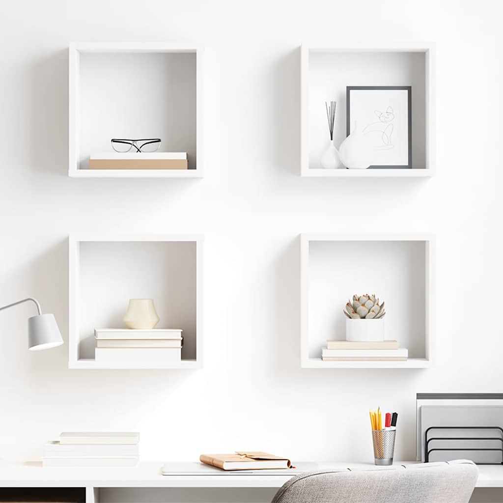vidaXL Étagères cubes 4 pcs Blanc 30x15x30 cm