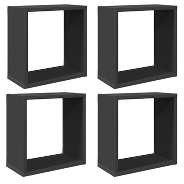 vidaXL Étagères cubes 4 pcs Gris 30x15x30 cm