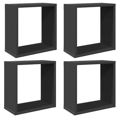 vidaXL Étagères cubes 4 pcs Gris 30x15x30 cm