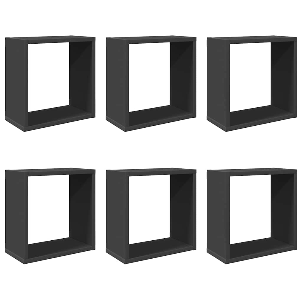 vidaXL Étagères cubes 6 pcs Gris 30x15x30 cm