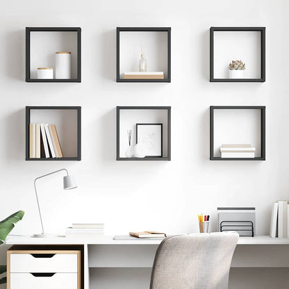 vidaXL Étagères cubes 6 pcs Gris 30x15x30 cm