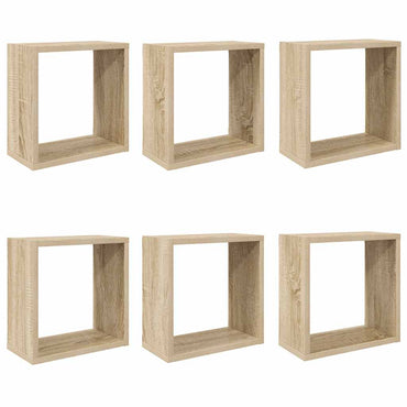 vidaXL Étagères cubes 6 pcs. Chêne Sonoma 30x15x30 cm
