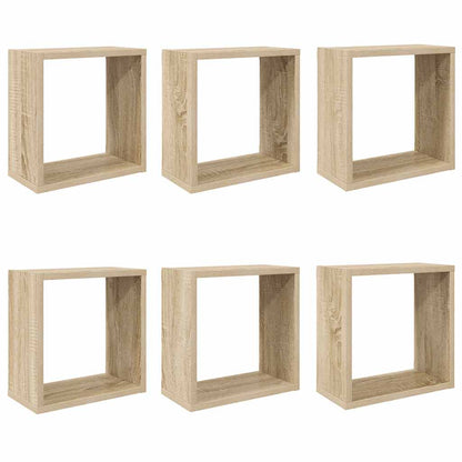 vidaXL Étagères cubes 6 pcs. Chêne Sonoma 30x15x30 cm