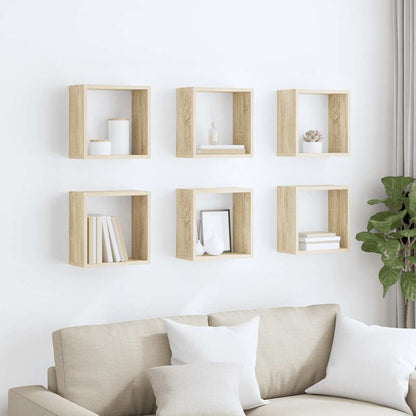 vidaXL Étagères cubes 6 pcs. Chêne Sonoma 30x15x30 cm