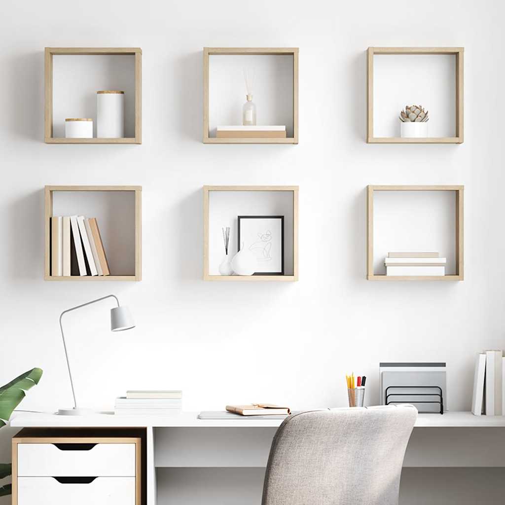 vidaXL Étagères cubes 6 pcs. Chêne Sonoma 30x15x30 cm
