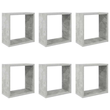 vidaXL Étagères cubes 6 pcs Gris béton 30x15x30 cm