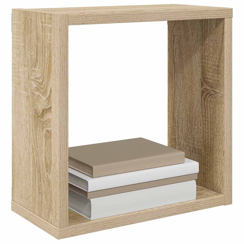 vidaXL Étagères cubes 2 pcs Blanc et chêne Sonoma 30x15x30 cm