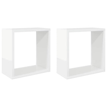 vidaXL Étagères cubes 2 pcs. Blanc brillant 30x15x30 cm
